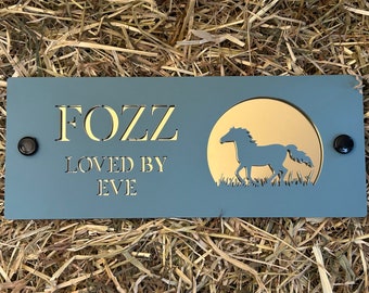 Stable Door Horse/Pony Sign, Equestrian Horse Plaque Sign, Acrylic, Horse Name, Pony Name, Name Plate,  Tack Room, Style 1