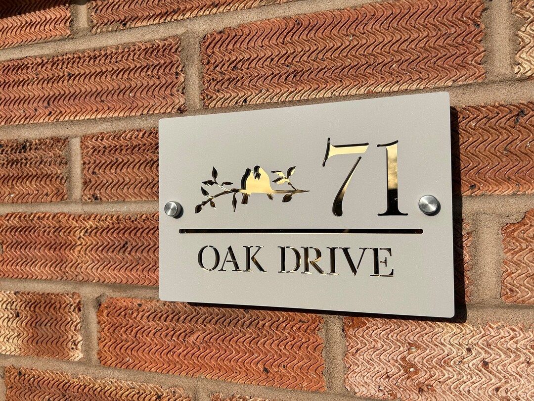 Modern Acrylic House Sign, Contemporary House Sign, Door Number, Door