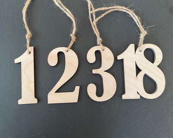 Number, Age, Gift Tag, Personalised, Wooden,