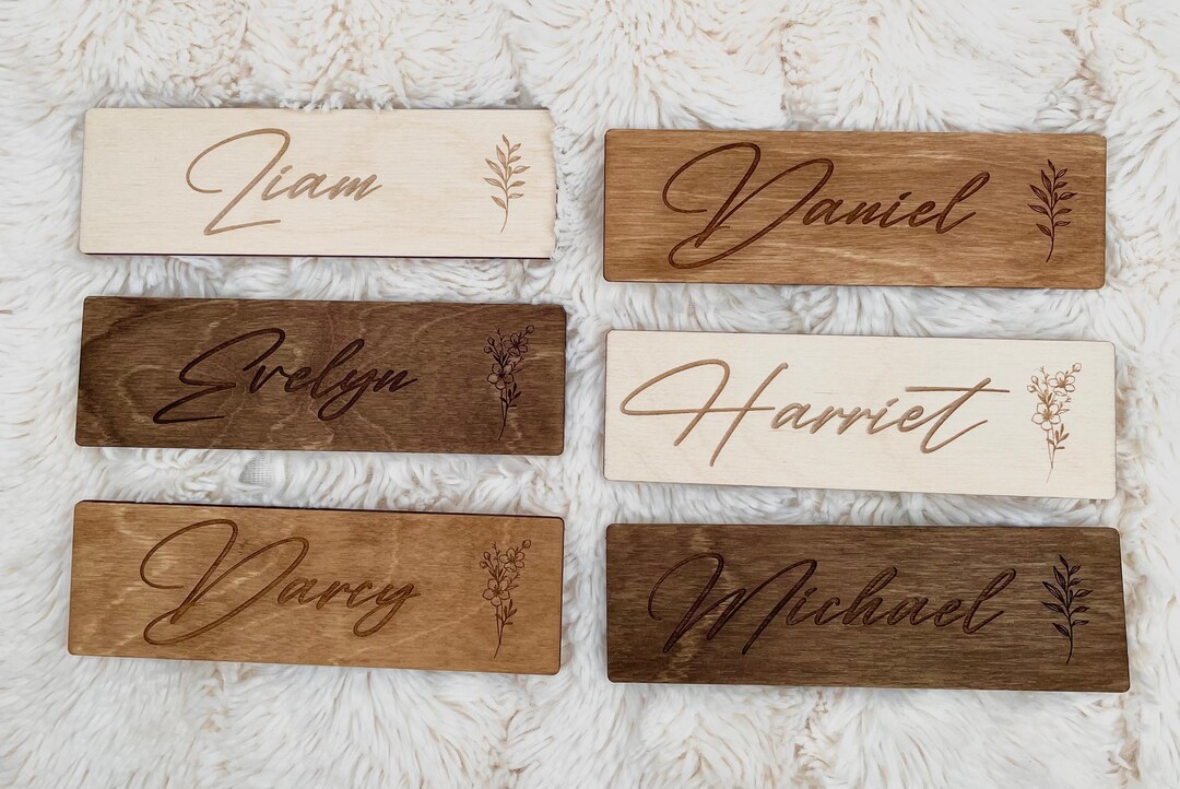 Wooden Place Names Wedding Personalised Table Place Name Etsy