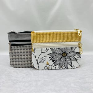 Porte-monnaie et porte cartes double zip. Original intemporel et unique