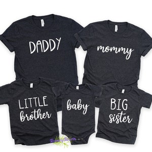 Matching Family Shirts, Matching Sibling Shirts, Baby Shower Gift, New Baby Gift,  PregnancyReveal Shirts, Promoted Big Brother, Big Sister