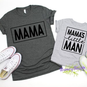 Mama&#39;s little man, Matching Mommy and Me Outfit, Baby Boy, Baby Shower Gift for New Mom, New Baby,  Valentines Day, Mothers Day Outfit