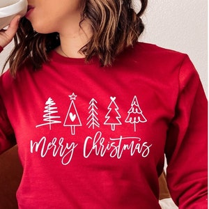 Long Sleeve Christmas Shirt, Merry Christmas Long Sleeve Shirts, Gift for Her, Christmas Shirts for Woman,Long Sleeve Holiday Tee