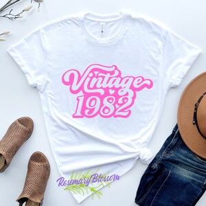 Vintage 1982 40th Birthday Shirt, 40th Birthday Crew Shirt for Woman, Leopard Print Birthday Party Shirts, Chapter 40 Birthday Shirt