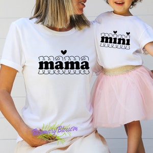 Mama and mini heart design Shirt, Matching Mommy and Me shirt, Baby Boy, Baby Shower Gift for Mom, New Baby, Mothers Day Outfit