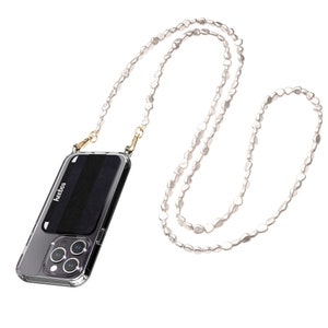 Funda para teléfono tipo bandolera con correa de perla: para iPhone 11, 12, 13, 14, 15, 16 y Samsung S21, S22, S23, S24, S25 Ultra y más.