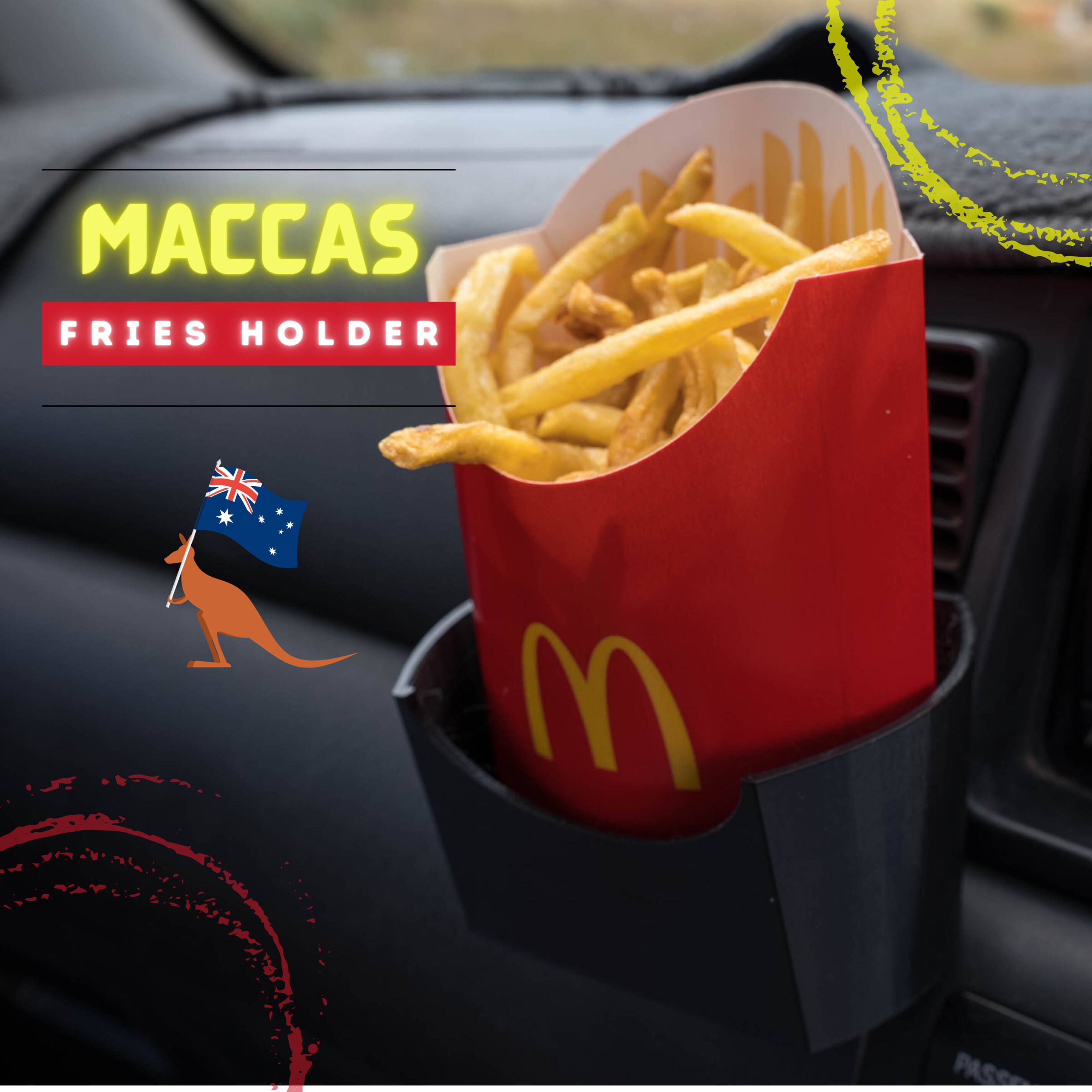 Maccas Fries Holder Chips Car Van Truck Cup Air Vent Dip Etsy