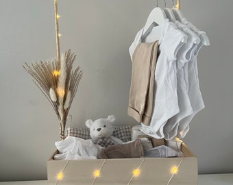 Large Baby Hamper With Rail With Pampas Grass or Roses || Wedding / Birthday Gift||