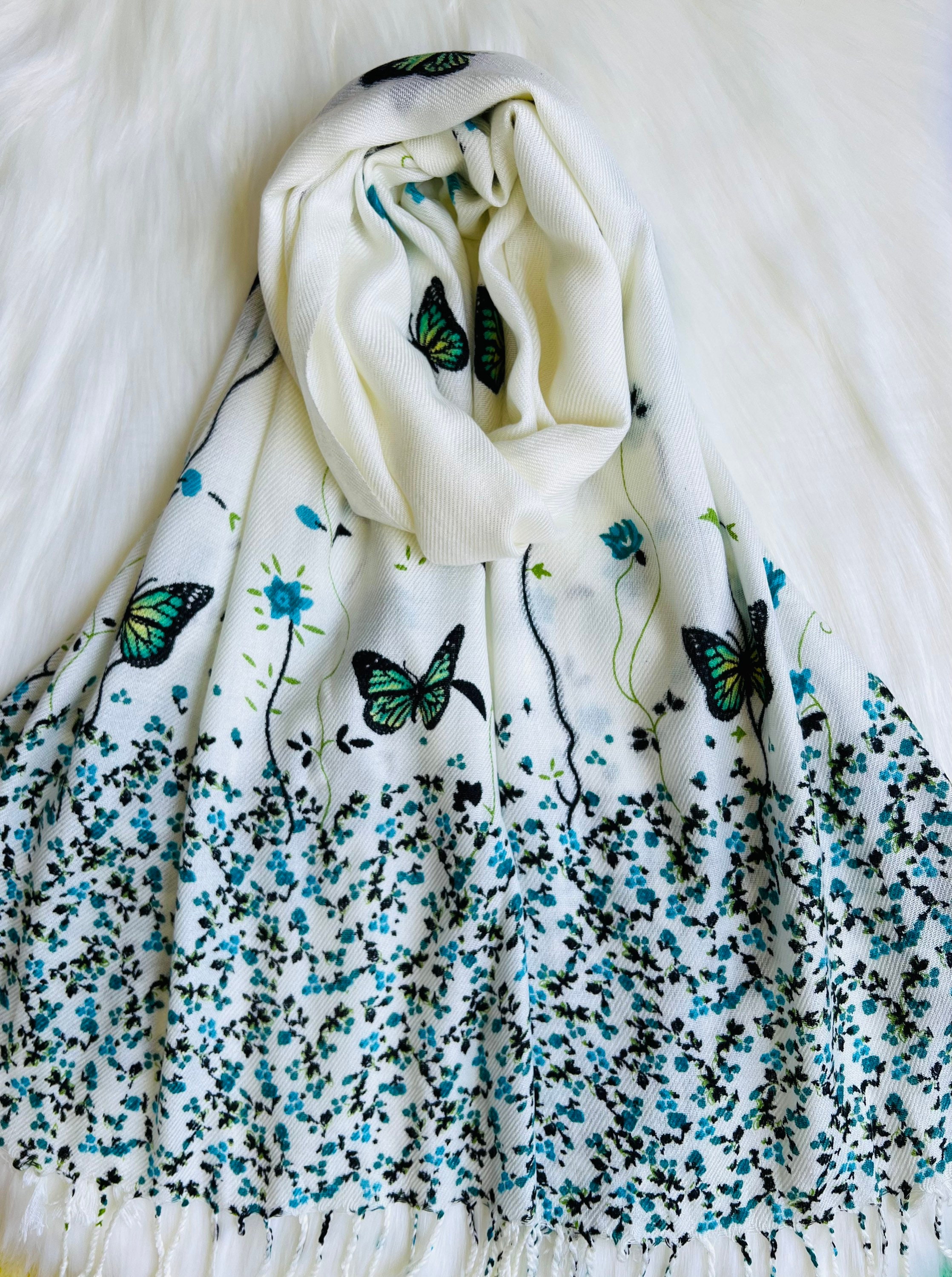 Women Blue Floral Strappy Scarf Top