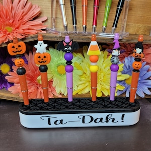 Halloween Beaded Pens, Beaded Pens, Halloween Pens, Refillable Beaded Pens
