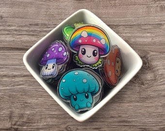 Kawaii Mushroom 4CM Acrylic Charms | DIY Crafts | Small Charms | Charms for DIY| Resin Charms