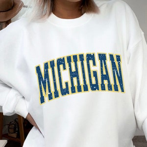 Retro Michigan Hoodie, Michigan Oversized Sweatshirt, Sport Sweater, Michigan State Sweatshirt, Retro Michigan College Sweatshirt