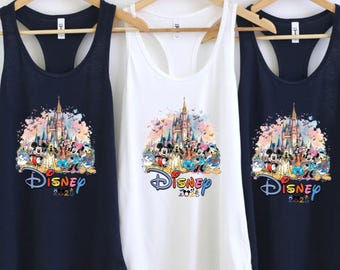 Cute Disney Tank Top, Disneyland Disneyworld 2026, Mickey And Friends Matching, Disney Family Trip Tank Tops