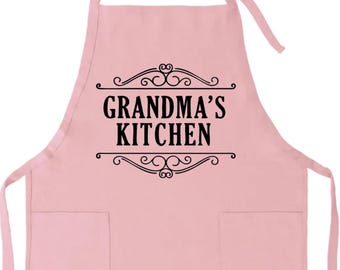 Personalized Apron with Name, Custom Cooking Baking Apron for Mom Grandma, Mother’s Day Gift