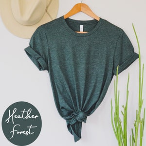 Blank Bella Canvas Shirt, Heather Peach Bella Canvas Blank Shirt,  Soft Worn Unisex T Shirt,  Soft Plain Shirt, DIY Blank T Shirt