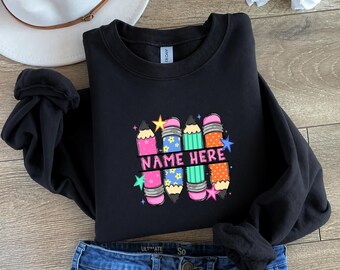 Custom Name Teacher Shirt, Personalized Teacher T-Shirt, Kindergarten Teacher Tee, Teacher Gift, Back to School, Teacher First Day of School