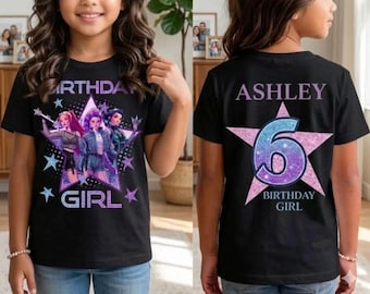 Personalized Kids Birthday Pop Shirt, Custom Name Girl Tee, Trendy Fan Style Shirt, Cute Birthday Fantasy Hunter Tee, Unique Gift for Kids