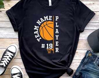 Custom Basketball T-Shirt, Personalized Basketball  Mom Shirt, Basketball Shirt, Player Number and Name Shirt, Team Spirit Shirt
