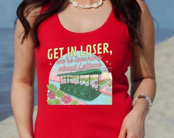 Get In Loser Magical Journey Tank Top, Playful Future Land Graphic Tanks, Aesthetic Retro Theme Park Trip Tank, Trendy Top