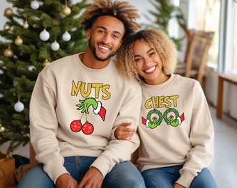 Chest Nuts Christmas Sweatshirt, Christmas Couple Sweatshirt, Holiday Matching, Matching Sweatshirt, Funny Christmas Sweatshirt
