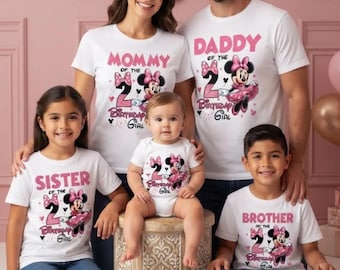 Disney Birthday Girl Shirts, Custom First Birthday Age Family Shirts, Girl birthday shirt, Family Minnie birthday Tee, Matching Minnie shirt