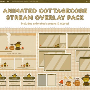 Animated Cottagecore Froggy Stream Package | OBS, SLOBS, Twitch Overlay | Cozy, Cute Overlay for Autumn/Fall | Customizable Stream Pack