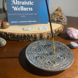 Seven Chakras, Metal Incense Burner, Engraved Incense Burner, Meditation, Incense Stick Holder, Alter Decor, Spiritual Witchy Gift,