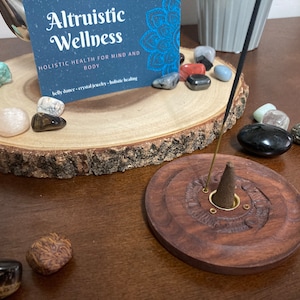 Wooden Floral Cone & Incense Burner