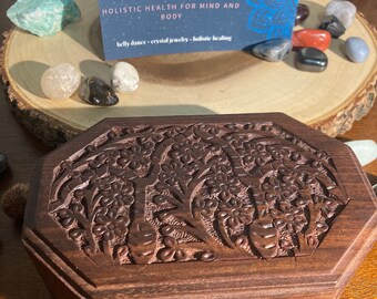 Hexagon Smudge & Wooden Crystal Box