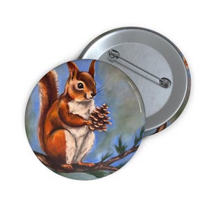 Whimsical Scandinavian Pin Buttons, Fairy Tale, Squirrel Design, Fun Accessories, Gifts for Cosplay, Unique Collectibles