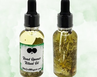 Road Opener Ritual Oil | Skin Safe Anointing Oils for Removing Roadblocks, Good Luck, Success | Citrine & Bamboo