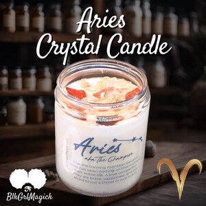 Vela de Cristal ÁRIES • Vela de Citrino Carneliana com Aroma Forte Sangue de Dragão • Presente de Aniversário Personalizado Abril Março Signo do Zodíaco Sol Lua Ascendente