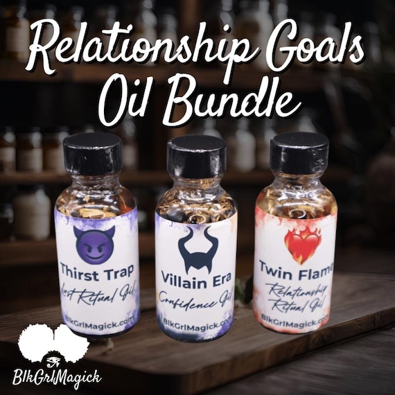 Relationship Goals Ritual Oil BUNDLE • Hoodoo Oil Set for Love Manifestation, Marriage, Life Partner, Twin Flame • Self Love Spell Kit •