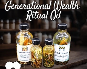 Generational Wealth Ritual Oil BUNDLE • Hoodoo Oil Bundle for Money Spells, Prosperity, Abundance, Cash • Real Money • Gold Flakes • Success