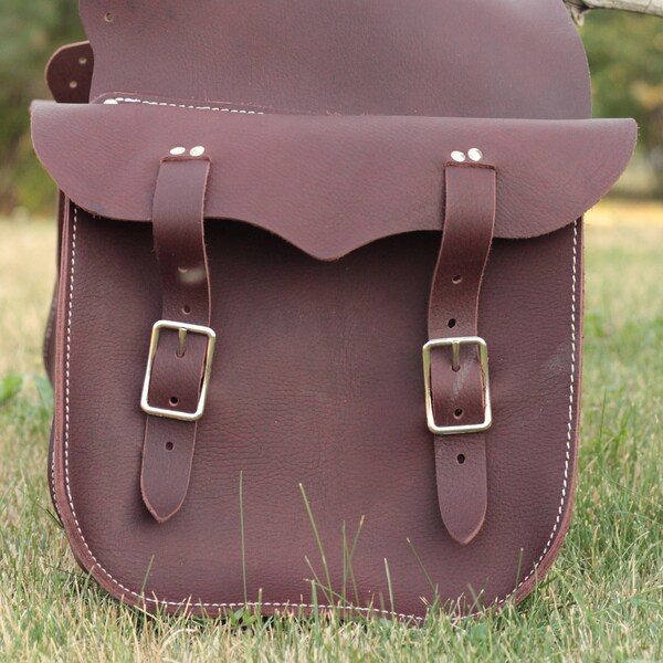 Leather Saddle Bag Etsy