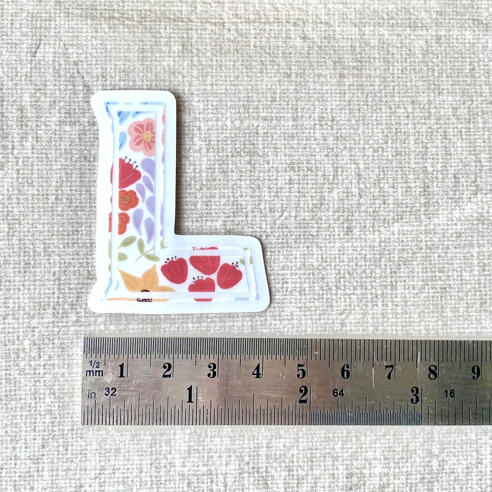 Letter L Summer Blooms Clear Vinyl Sticker Transparent Die-cut ...