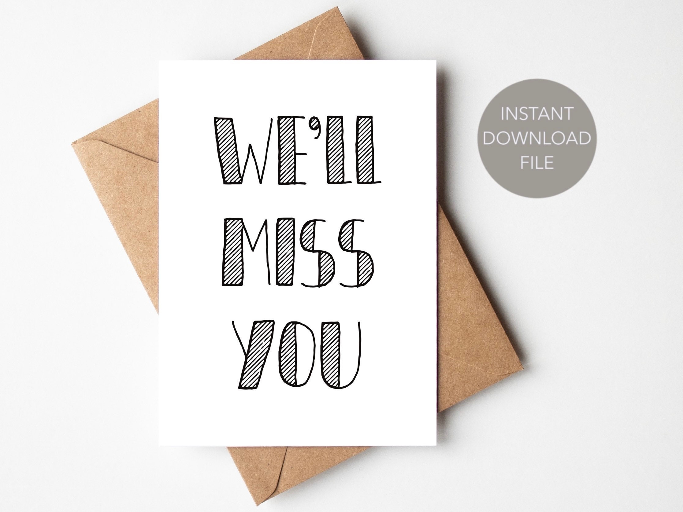 well miss you card printable