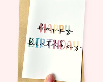 Happy Birthday Cousin Karte – Regenbogen-Design Mit Goldfolie, Leer Innen Für Persönliche Nachricht