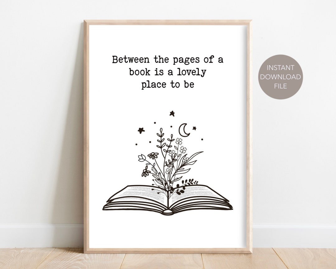 Book Quote Printable Wall Art | Book Pages Quote Print PDF | Boho ...