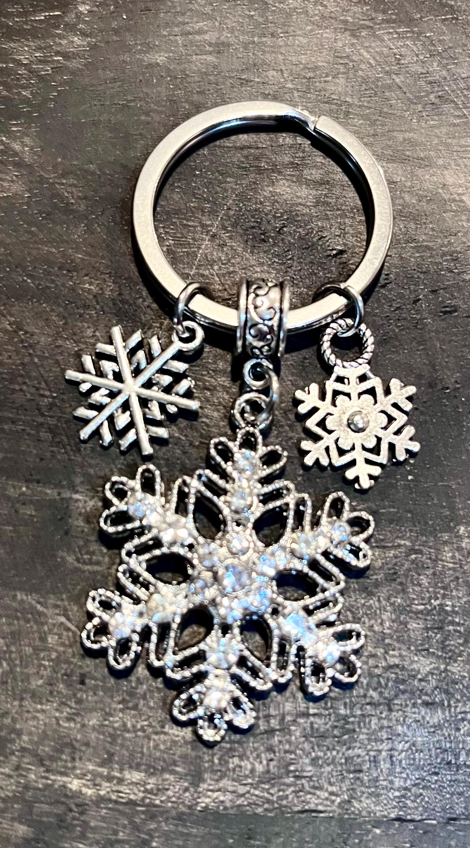 Beautiful Snowflake Keychain, Winter Keychain, Christmas Keychain ...