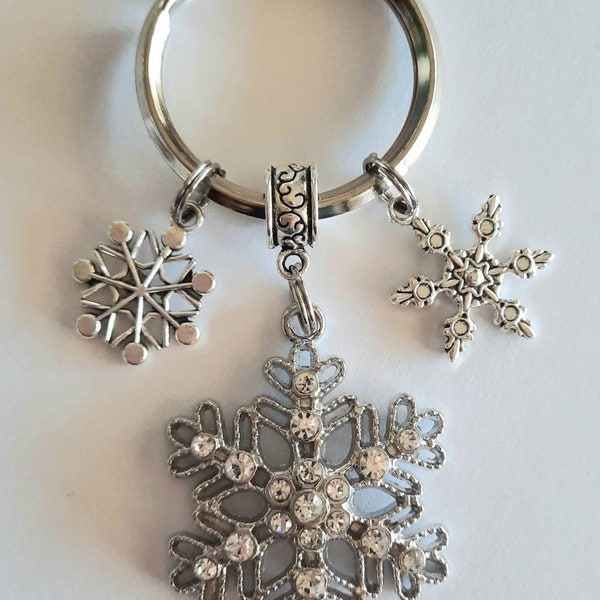 Snowflake Keychain Etsy