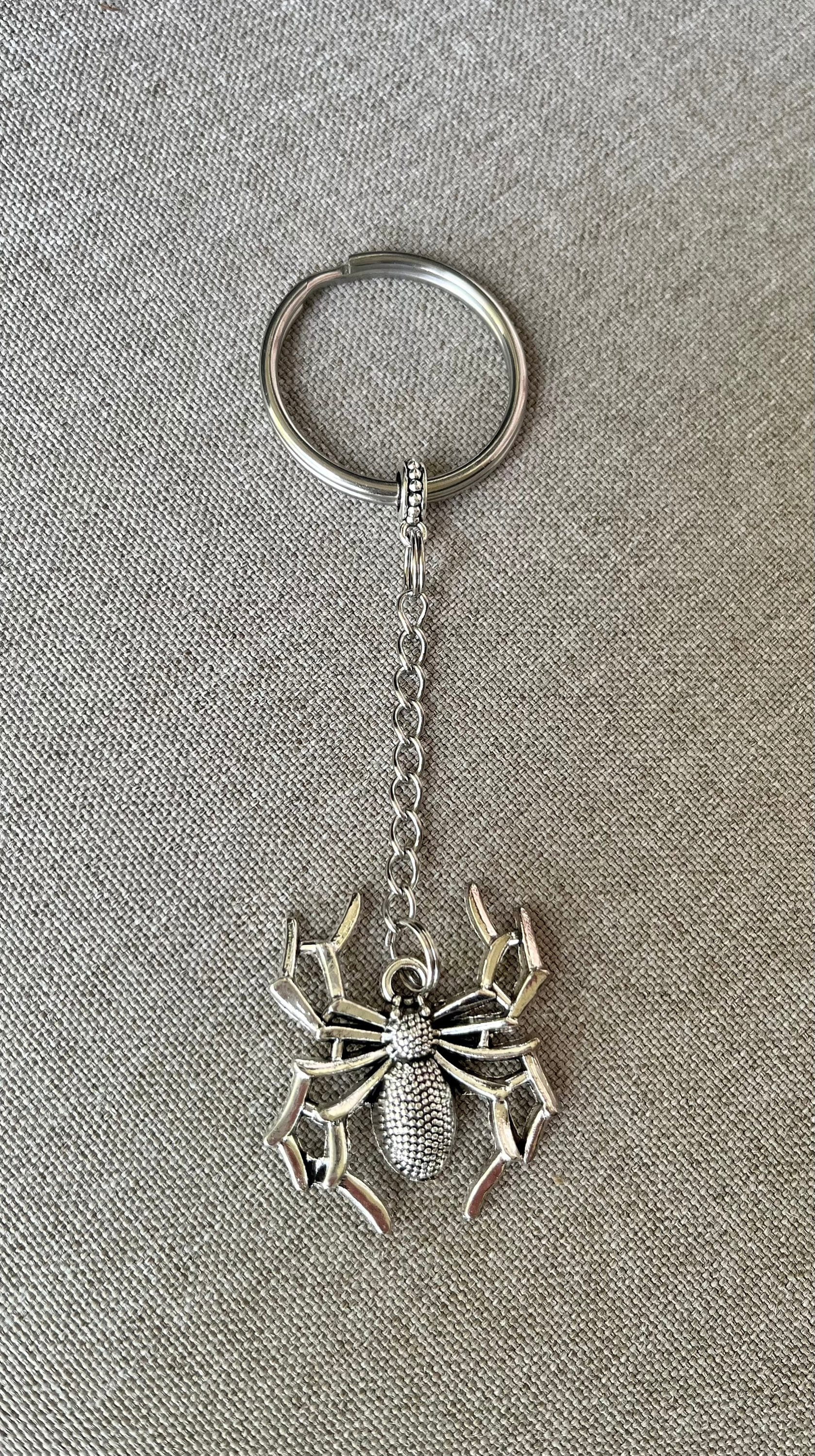 Spider Keychain Stainless Steel Key Rings. Arachnid Keychain - Etsy