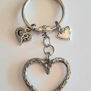 Heart keychain, love keychain, Valentines keychain, anniversary keychain, wedding keychain, lovers keychain