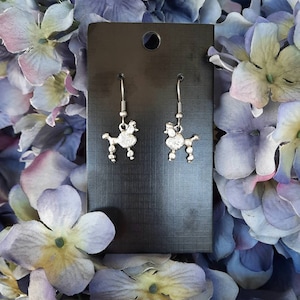 Poodle earrings, Standard Poodle earrings, miniature Poodle earrings, toy poodle earrings
