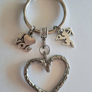 Heart keychain, love keychain, Valentines keychain, wedding keychain, engagement keychain,  anniversary keychain