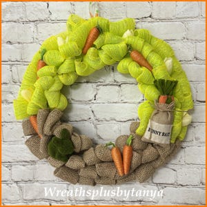 Bunny Bait Mesh & Burlap Wreath; Carrots