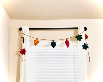 Rustic Faux Leather Fall Leaf Banner. , Faux Leather Fall Garland, Modern Fall Décor,