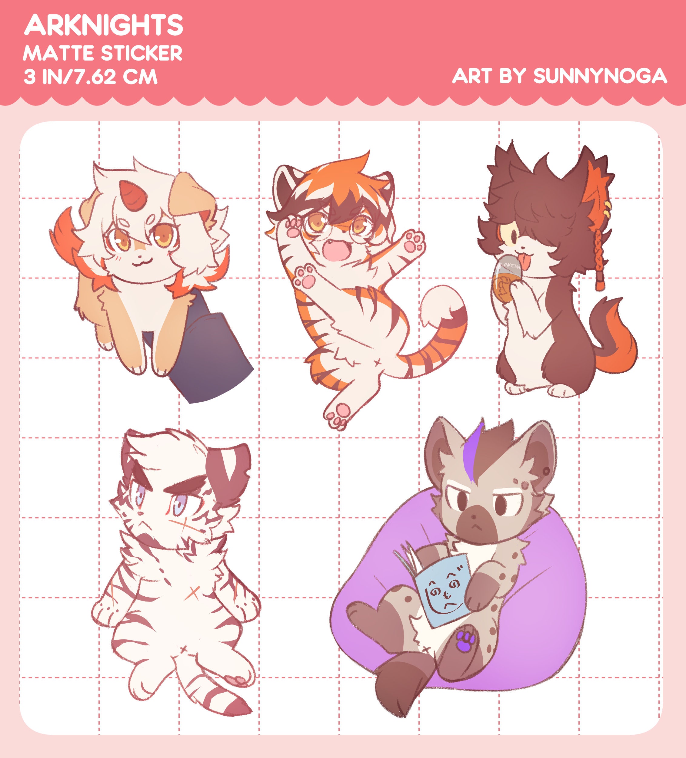 Arknights Chibi Furries Stickers Etsy