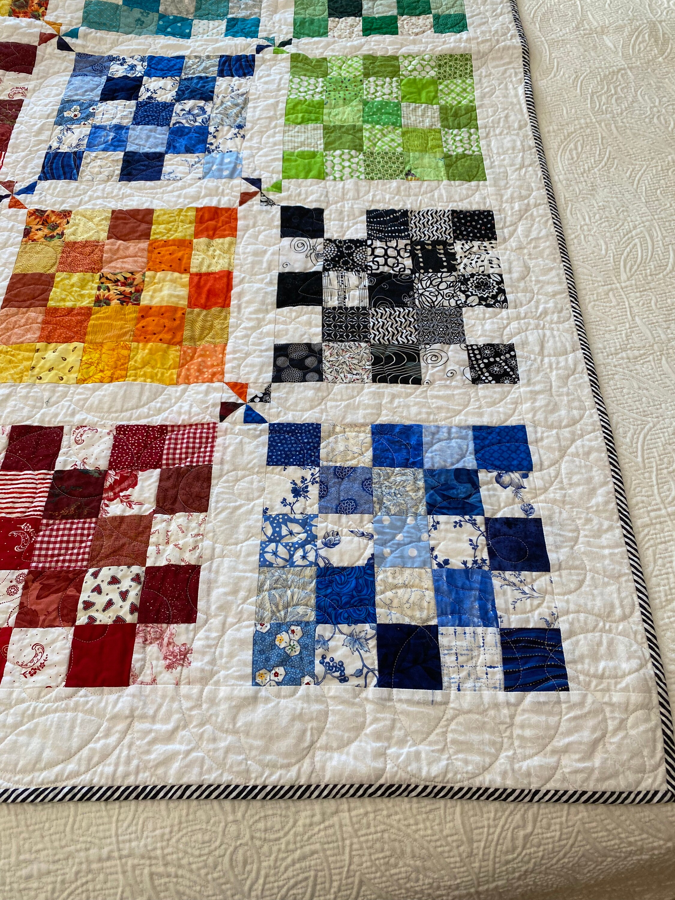 Rainbow Checkerboard Colorful Blocks Quilt - Etsy